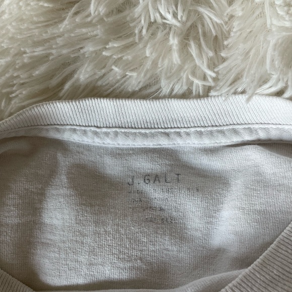 RAW CUT DAISY EMBROIDERED WHITE CROP TEE /// JOHN GALT BRANDY MELVILLE - Picture 5 of 6